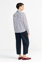 Load image into Gallery viewer, Rich &amp; Royal Striped Blouse with Bow in Midnight Blue

