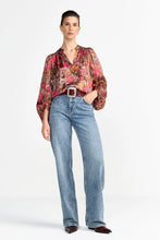Load image into Gallery viewer, Rich &amp; Royal Printed V-Neck Blouse in Ruby Glow
