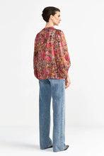 Load image into Gallery viewer, Rich &amp; Royal Printed V-Neck Blouse in Ruby Glow
