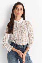 Load image into Gallery viewer, Rich &amp; Royal Lace Blouse in Pearl White
