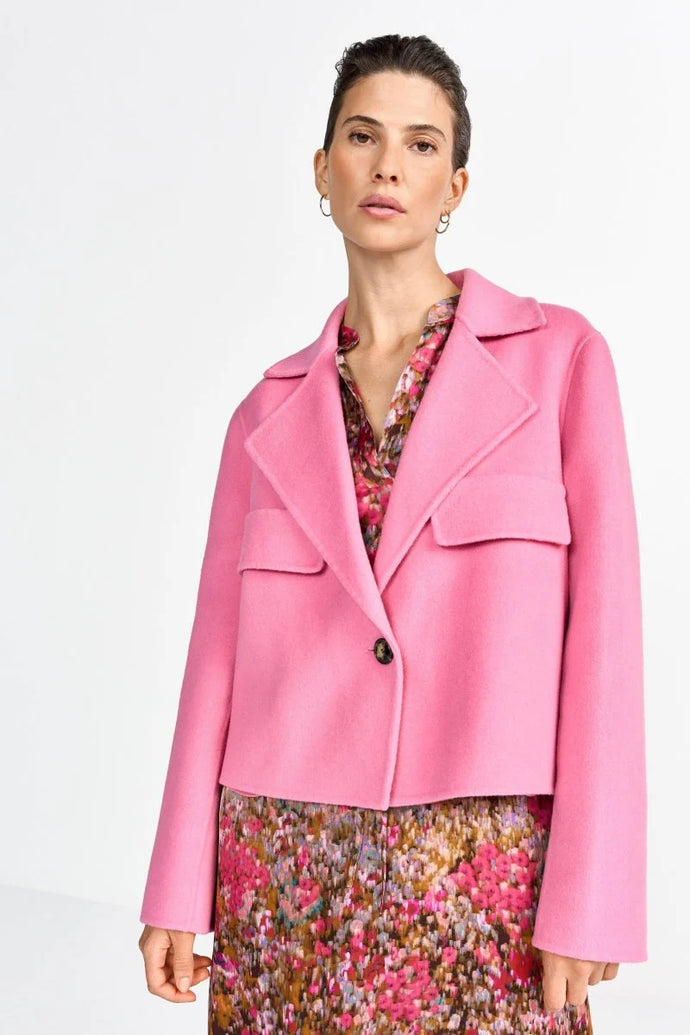 Rich & Royal Boxy Double Face Jacket in Pink Radiance