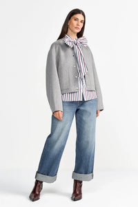 Rich & Royal Bomber Jacket in Silver Mist