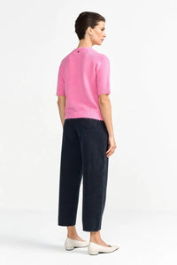 Rich & Royal Seamless Short Sleeve Sweater in Pink Radiance