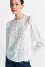 Load image into Gallery viewer, Rich &amp; Royal Chiffon Blouse with Fringe in White
