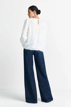 Load image into Gallery viewer, Rich &amp; Royal Chiffon Blouse with Fringe in White
