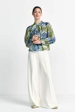 Load image into Gallery viewer, Rich &amp; Royal Chiffon Blouse with Floral Print in Lime
