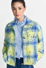 Load image into Gallery viewer, Rich &amp; Royal Checked Boucle Shirt Jacket in Open Air
