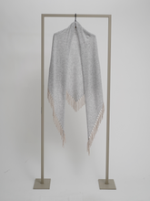 Load image into Gallery viewer, Herzen&#39;s Shawl with Tassels 5000 in Light Silver/ Mushroom
