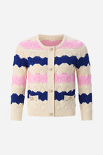 Load image into Gallery viewer, Rich &amp; Royal Ajour Striped Cardigan in Royal Blue

