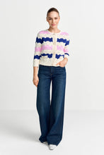 Load image into Gallery viewer, Rich &amp; Royal Ajour Striped Cardigan in Royal Blue
