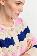 Load image into Gallery viewer, Rich &amp; Royal Ajour Striped Cardigan in Royal Blue
