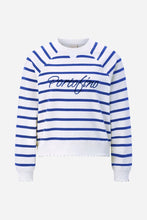 Load image into Gallery viewer, Rich &amp; Royal Striped Sweaty with Application in Royal Blue

