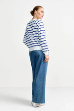 Load image into Gallery viewer, Rich &amp; Royal Striped Sweaty with Application in Royal Blue
