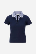 Load image into Gallery viewer, Rich &amp; Royal Mat Mix Polo Shirt in Midnight Blue

