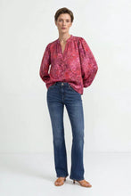 Load image into Gallery viewer, Rich &amp; Royal Blouse with Balloon Sleeves
