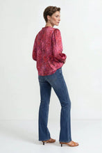 Load image into Gallery viewer, Rich &amp; Royal Blouse with Balloon Sleeves
