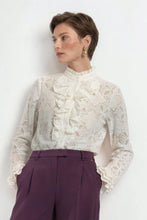 Load image into Gallery viewer, Rich &amp; Royal White Blouse with Ruffles
