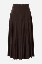 Load image into Gallery viewer, Rich &amp; Royal Pleated Midi Skirt in Chocolate Torte
