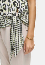 Load image into Gallery viewer, Catnoir Shor-Sleeve with Bow Detail Blouse in Yellow Leo

