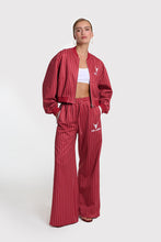 Load image into Gallery viewer, Alix The Label Pinstriped Cropped Training Jacket in Red
