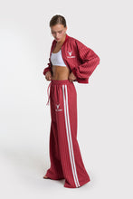 Load image into Gallery viewer, Alix The Label Pinstriped Cropped Training Jacket in Red
