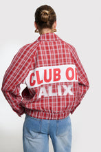 Load image into Gallery viewer, Alix The Label Checked Bomber Jacket in Red
