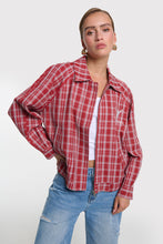Load image into Gallery viewer, Alix The Label Checked Bomber Jacket in Red
