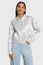 Load image into Gallery viewer, Alix The Label Shiny Artwork Jacket in Silver

