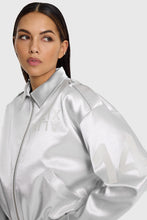 Load image into Gallery viewer, Alix The Label Shiny Artwork Jacket in Silver
