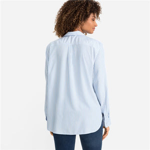 Olsen Woven Long Sleeve Blouse in Coronet Blue