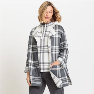 Olsen Cardigan in Silver Check