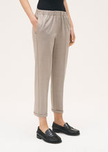 Load image into Gallery viewer, Rosso35 Slim Leg Taupe Clastic Trousers
