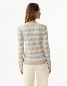 Leo & Ugo V-Sweater Blue/Beige