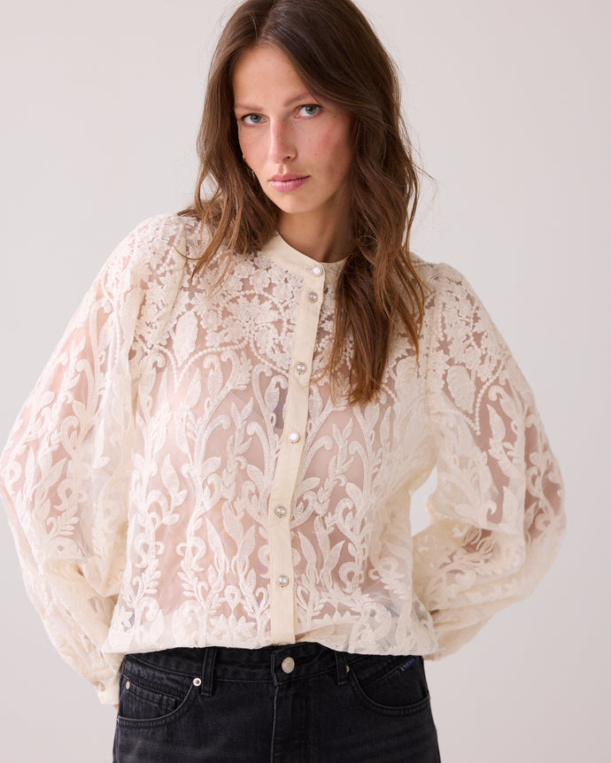 Summum Lace Blouse in Ivory