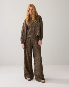 Summum Boxy Lace Top in Camo