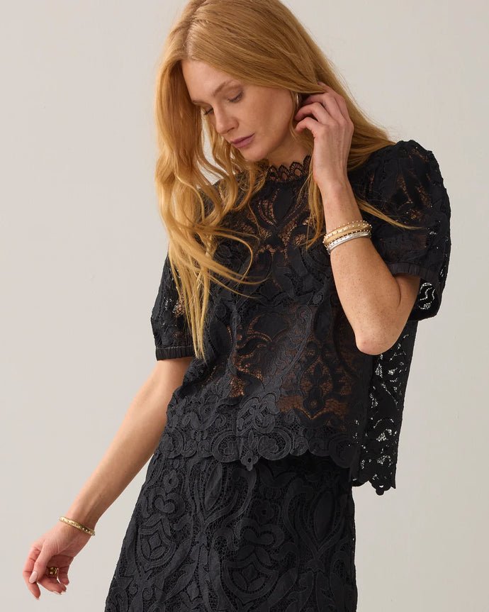 Summum Top in Lace Top in Black