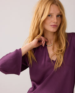 Summum Long Sleeve Blouse in Wineberry