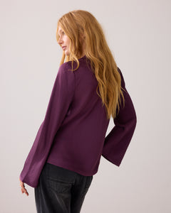Summum Long Sleeve Blouse in Wineberry