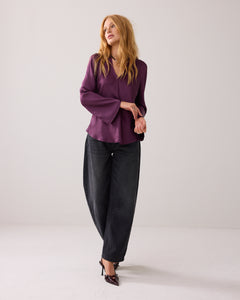 Summum Long Sleeve Blouse in Wineberry