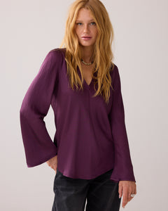 Summum Long Sleeve Blouse in Wineberry