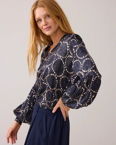 Summum Slightly Shiny Top with Print