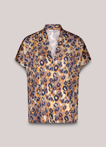 Summum V-Neck Top with Panther Print