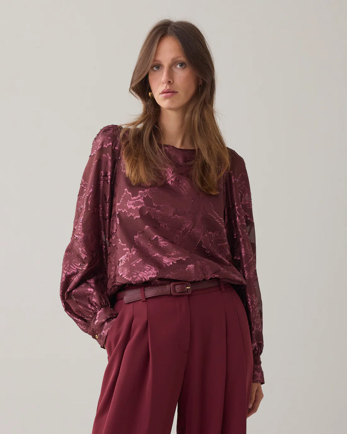 Summum Top with Shiny Jacquard Fabric
