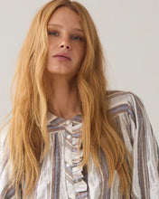 Load image into Gallery viewer, Summum Striped Lurex Blouse in Blue

