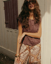 Load image into Gallery viewer, Summum Pleated Blouse with Sheen in Deep Fig
