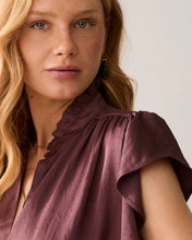 Load image into Gallery viewer, Summum Silky-Touch Feminine Top in Deep Fig
