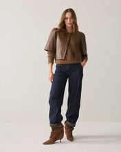 Load image into Gallery viewer, Summum Faux Leather Blouse Jacket

