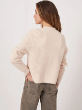 Load image into Gallery viewer, Repeat Cropped Wool Rib Knit Cardigan in Pearl
