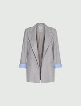 Load image into Gallery viewer, Marella Stretch Linen-Blend Blazer in Grey
