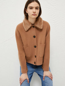 Marella Morris Pea Coat  in Tan